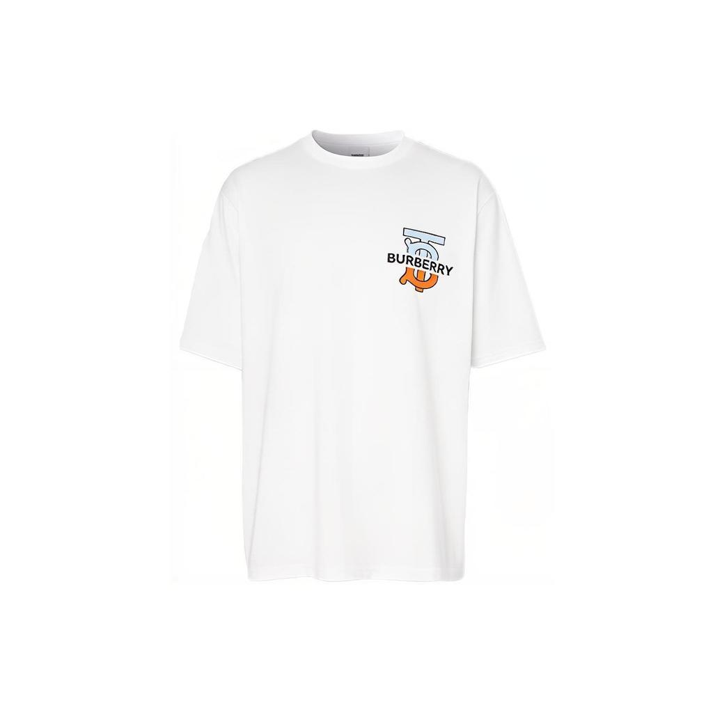 Burberry Drop Shoulder Sleeve T-Shirt Men's White 80321861