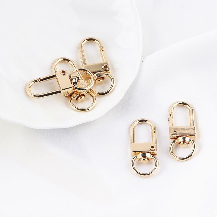 DIY Handmade U-Shaped K Gold & White K Jewelry Keychain Pendant