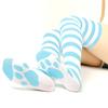 Über dem Knie Socken Damen Gestreift Oberschenkelhohe Strümpfe Katzenpfote Damen Mädchen Schwarz Weiß Rosa Lang Cosplay Lolita Harajuku Y2K