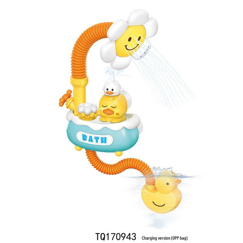 Electric Yellow Duck Water Spray Toy for Baby Bathing