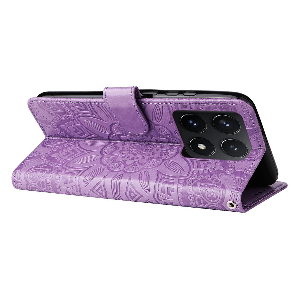 For Xiaomi 14T Case Sunflower Imprint Leather Wallet Phone Cover