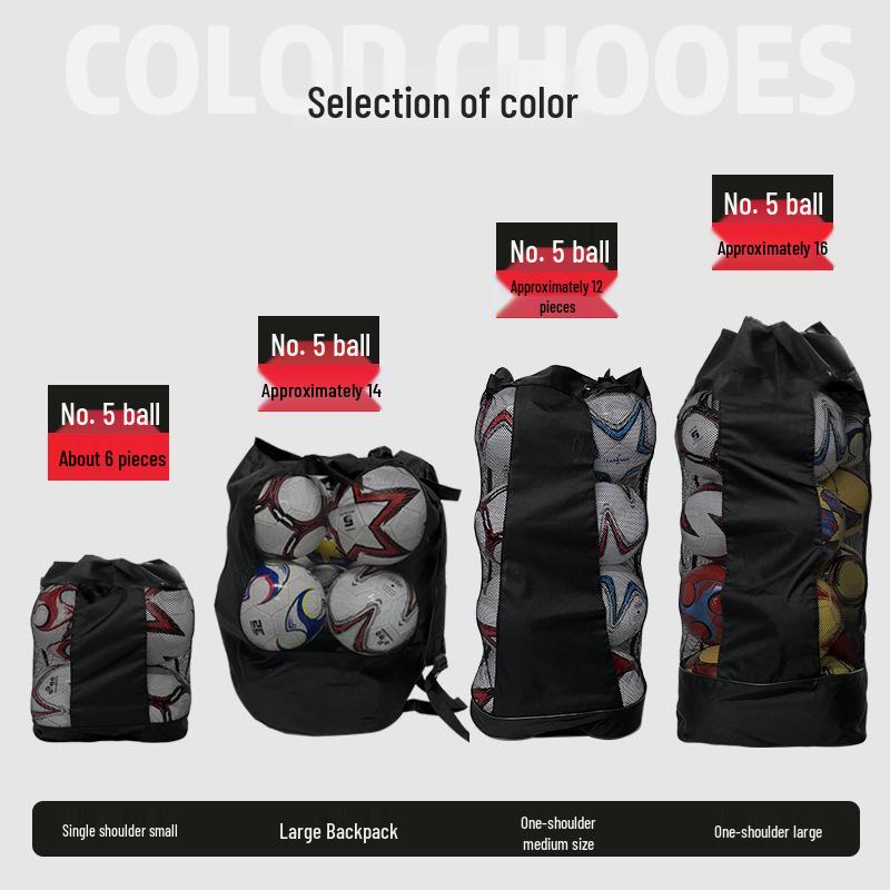 Large Capacity Mesh Bag for Sports Equipment: Football, Basketball & Volleyball Storage