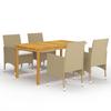 vidaXL 5 Pcs. Garden Dining Set Beige