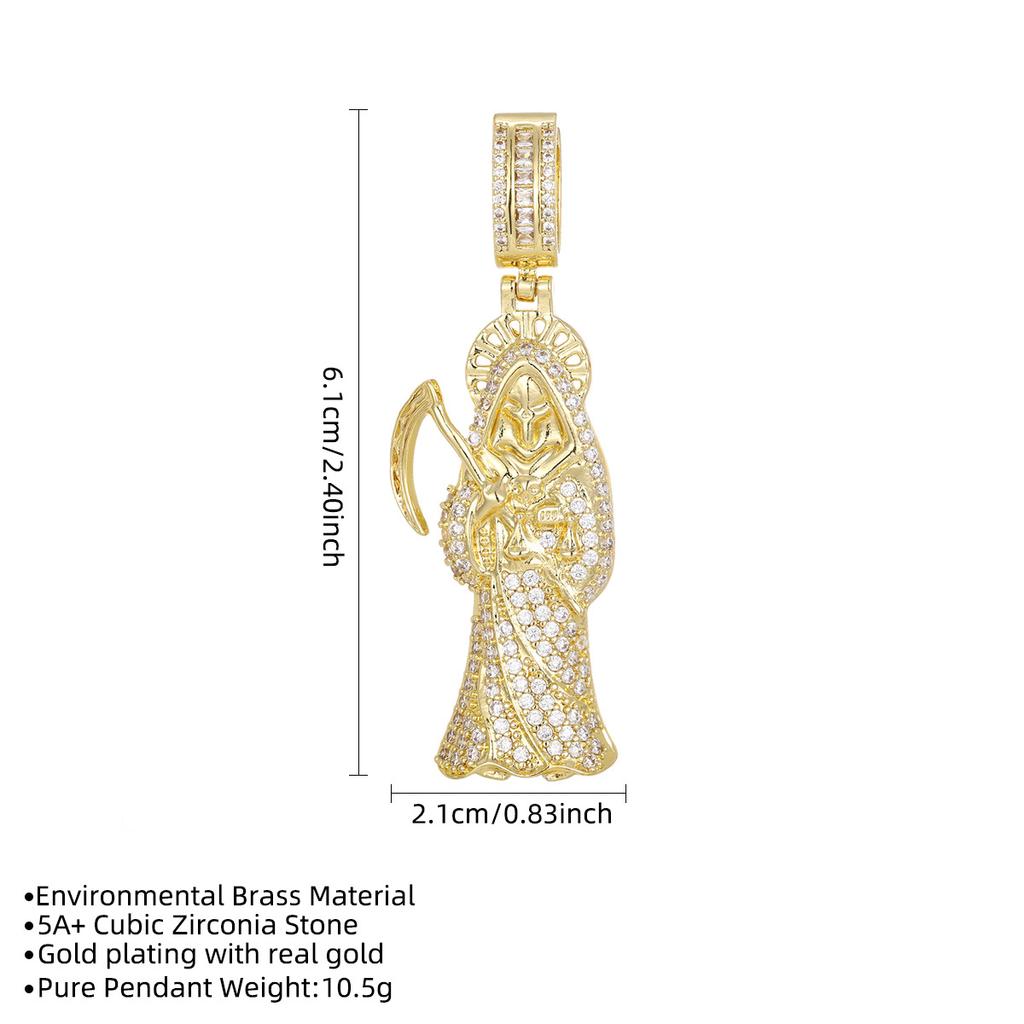 Father Jude Pendant Necklace Copper Micro-Inlaid Zircon Titanium Steel Necklace Fashionable Clavicle Chain