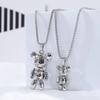 La marée dynamique des ours arrive ! Collier avec pendentif coulissant, chaîne de pull hip-hop punk pour couple, bijoux tendance pour femmes en gros