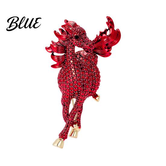 Romantic Horse Jewelry Gift Retro Style Brooch Sparkling Rhinestones Inlaid