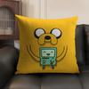 Cartoon A-Adventure Time Cushion Cover Natural Linen Organic Fabric Double-Sided Printing Sofa Home Decor Gift Pillow Case