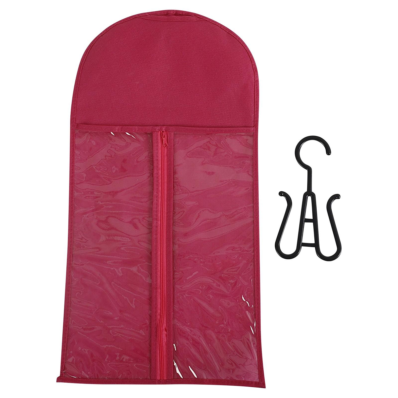 

Сумка для хранения париков с крючком. Подставка для париков, вмещает несколько париков. Пылезащитный органайзер для хранения с крючком для наращенных волос. S горячий розовый