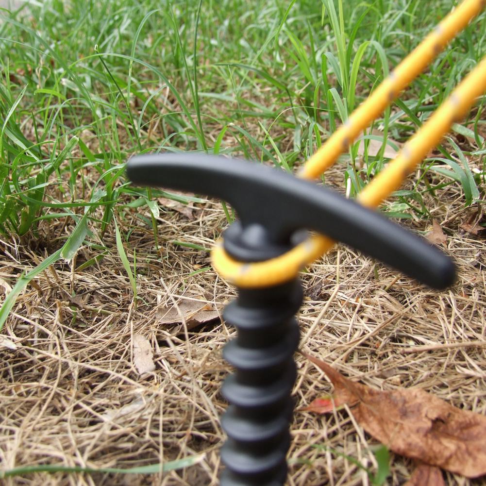 4Pcs Strong Plastic Tent Peg Stakes Plastic Nylon Screw Spiral Nail Tent Stakes Nail