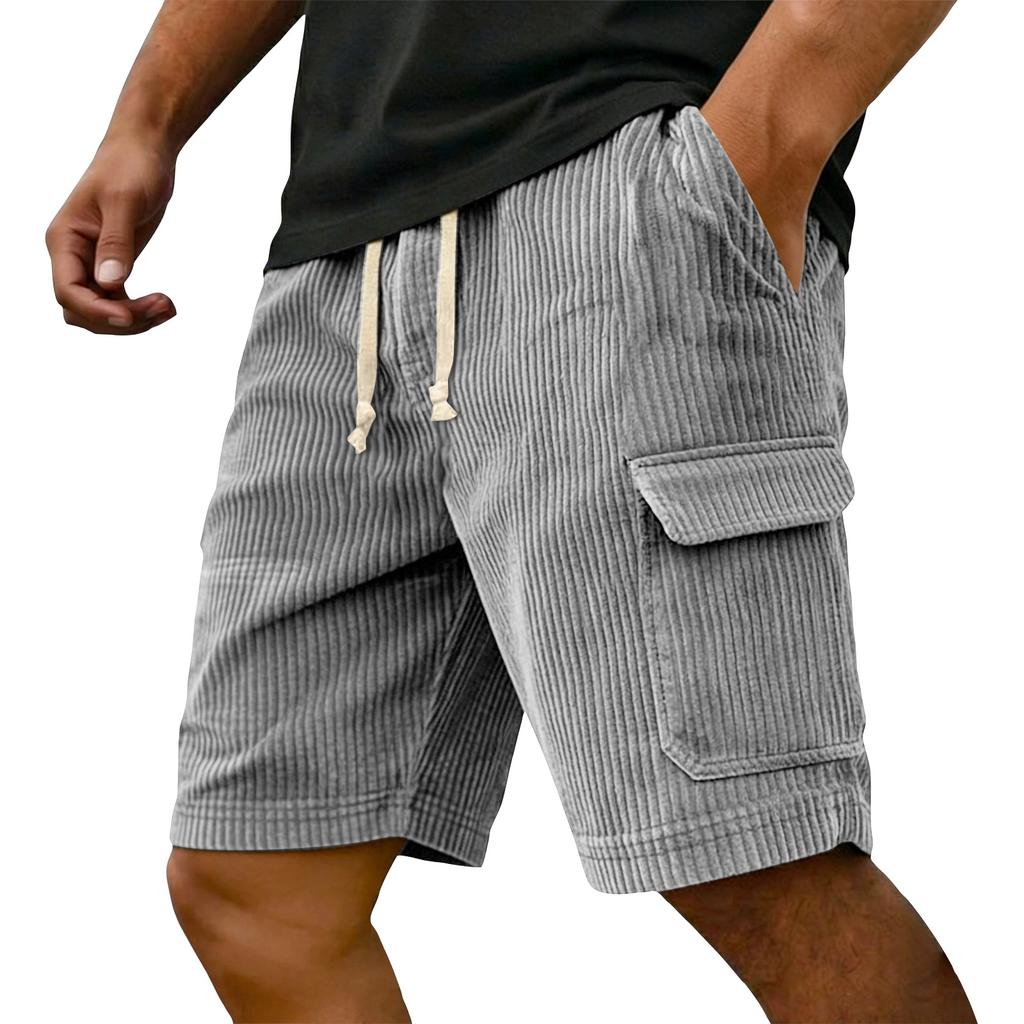 Men's Summer Casual Shorts Men's Fashion Sports Textured Multiple Pockets Shorts