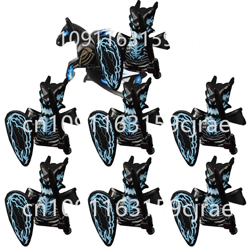 Kompatybilne MOC Średniowieczne Klocki Budowlane Postacie Żołnierze Smoczy Rycerze Czarny Lew Orzeł Zabawka Prezent Klocki Rolnik Żołnierz X048