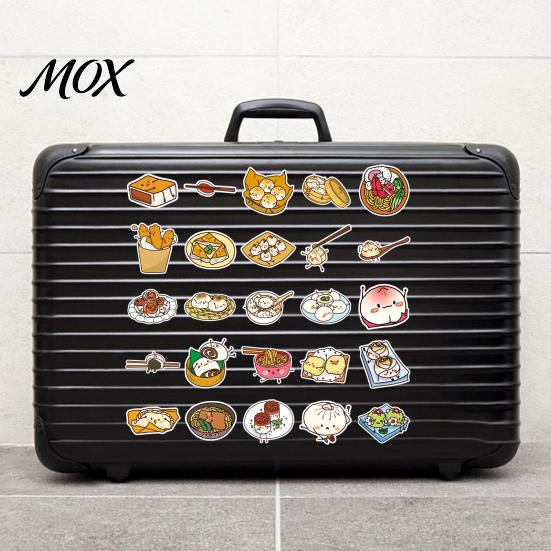 Food Themed Decals for Water Bottles 50Pcs Chinese Stickers, Waterproof PVC Stickers with Steamed Buns Mantou And Dumplings Patterns, Cute Removable