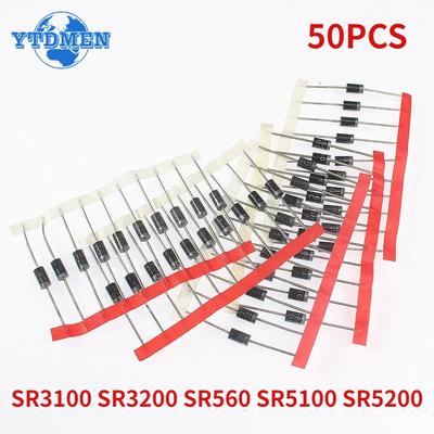50 Teile/los Schottky Diode Gleichrichterdioden kit SR3 100 SR3200 SR560 SR5 100 SR5200 3A 5A 100V 200V elektronische komponenten DO-201AD