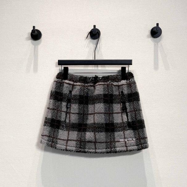 Plaid Color Block Drawstring Zipper Short Skirt - Women s Casual Versatile Academy Style Small серый