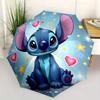Disney Stitch Automatic Open/Close Umbrella - UV Protection Cute Umbrella with Cute Stitch Design, Portable 3-Fold Compact Umbrella