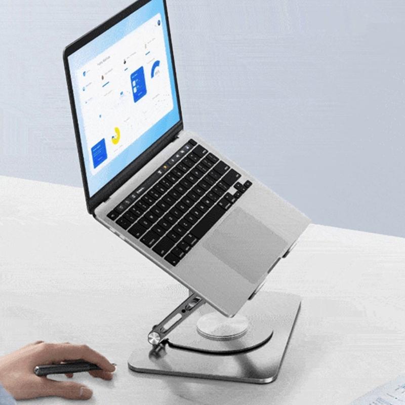 Foldable Computer Stand with Ventilation Holes Heat Dissipation Adjustable Rotations Height for 15.6inch Laptops