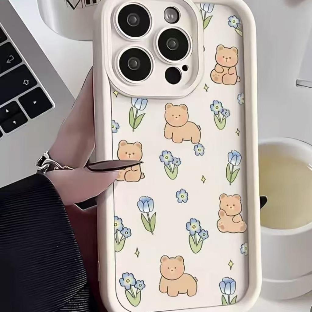 Cute bear applies to iphone16pro mobile phone case Apple 15 girl 14 days and South Korea 13promax new 12x