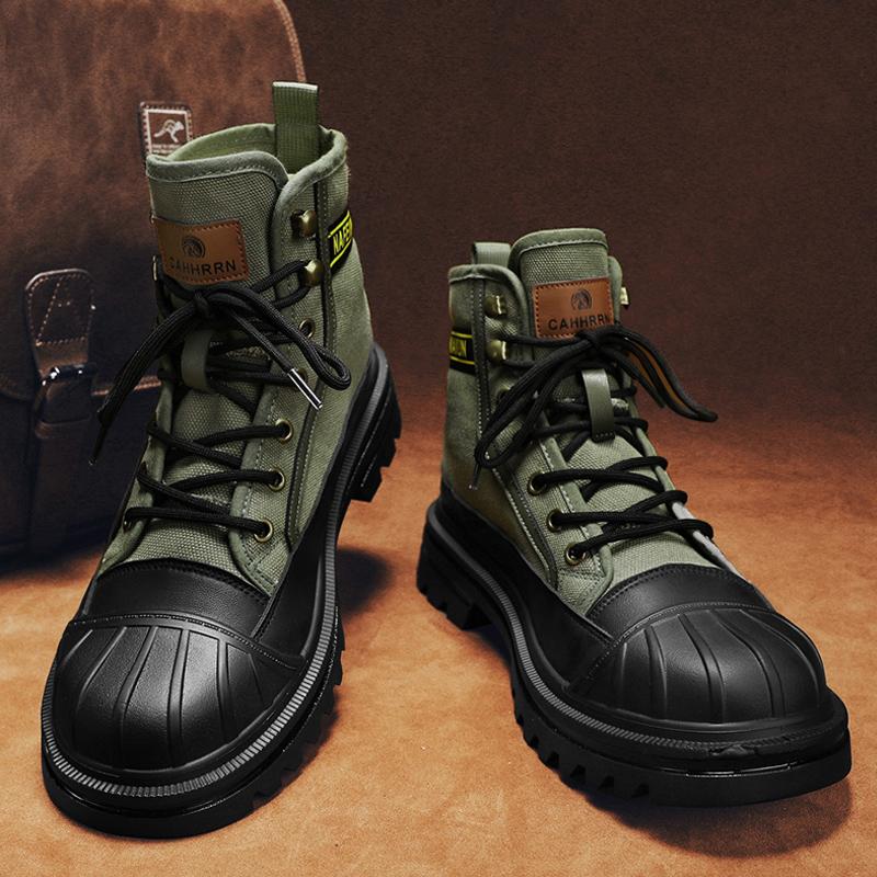 Fashion CYYTL Mens Boots Canvas New In Winter Casual Shoes Luxury Ankle Platform Hiking Safety Motorcycle Chelsea Tactical Cowboy Combat