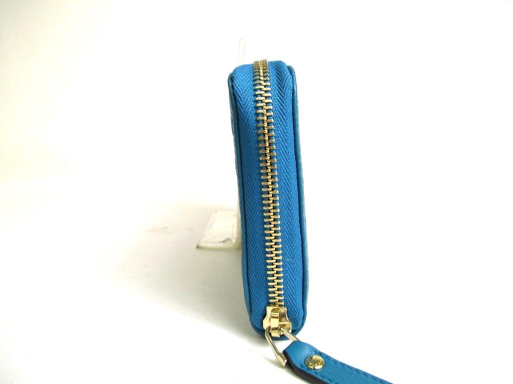 Authentic GUCCI Micro Guccissima Turquoise Leather Round Zip Long Wallet #a349  Refurbished
