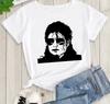 New Michael Jackson Summer 2026 Printed T-shirt, Harajuku Rock Style, Casual, Short Sleeve and Collar, for Men and Women