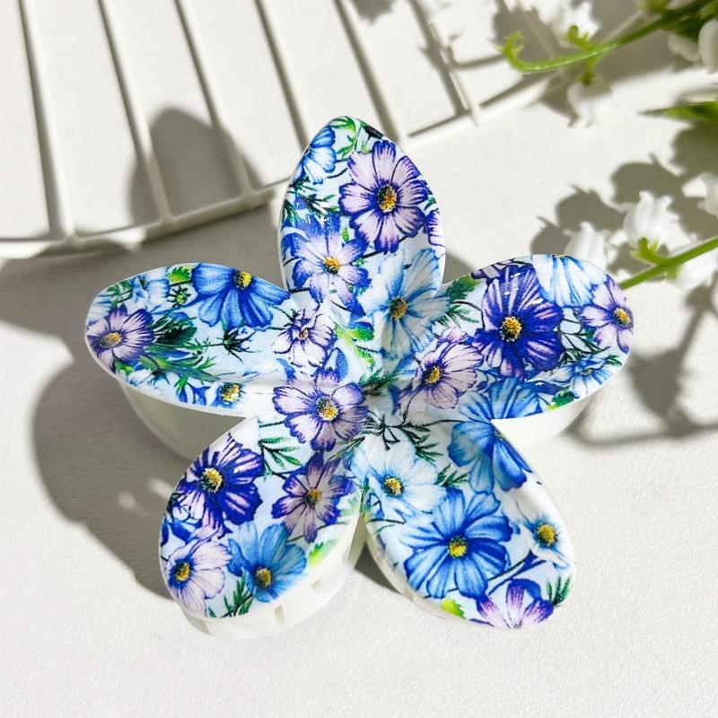 Printed Clips, Egg Flower Fresh and Light Hair Clips Back of The Head Updo Shark Clips