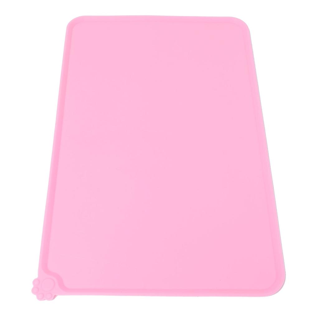 Pet Food Pad Silicone Waterproof Non Slip Bowl Drinking Feeding Mat Placemat for Dog Cat(Red )