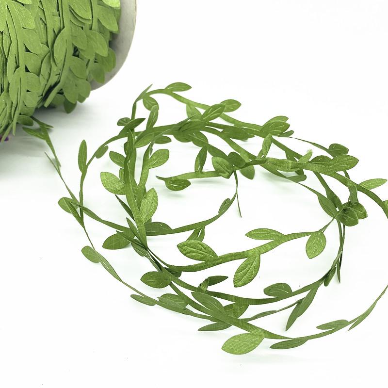 10M Silk Leaf-Shaped Handmake Artificial Green Leaves Hanging Vines Wedding Decoration DIY Wreath Gift Scrapbooking Craft