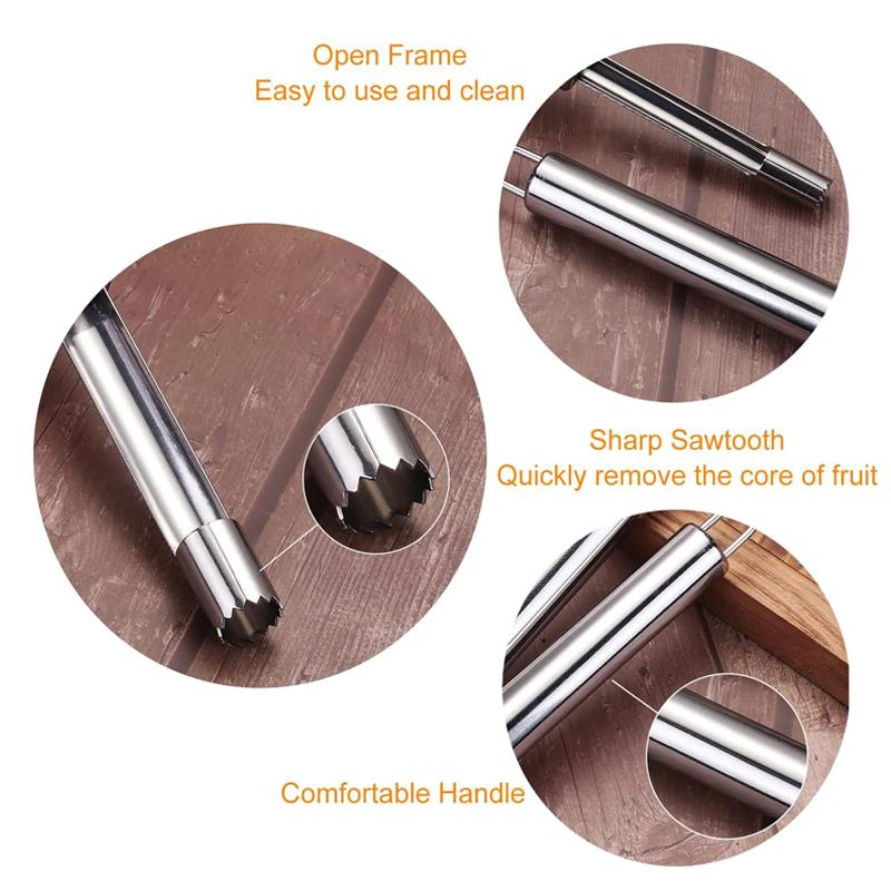 Edelstahl-Fruchtentkerner, rote Datteln, Apfel- und Birnenentkerner, Obstkernentferner, Schneidemesser, Obst- und Gemüsewerkzeuge
