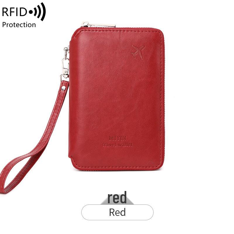 

Держатель для RFID-паспорта: Дорожный кошелек с защитой от кражи на молнии, большой вместимости для билетов и документов