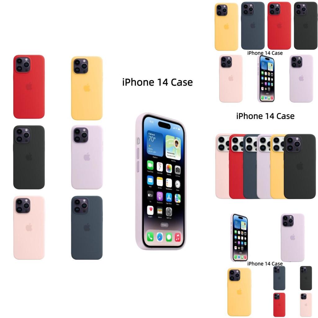 Apple 14 Liquid Silicone Phone Case Full Coverage Magnetic Adsorption Official Protective Cover Purple)