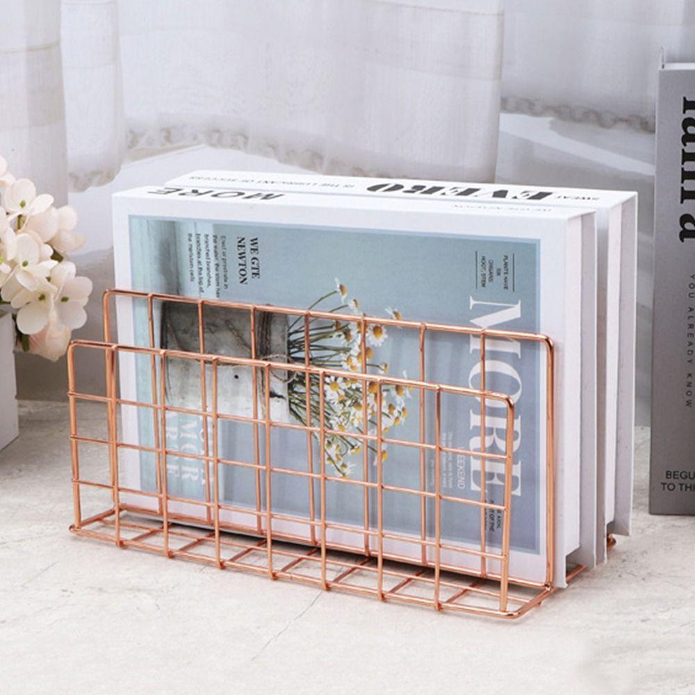 Metal Magazine File Holder Rack Durable File Sorter Organizer Document Storage Shelf Home