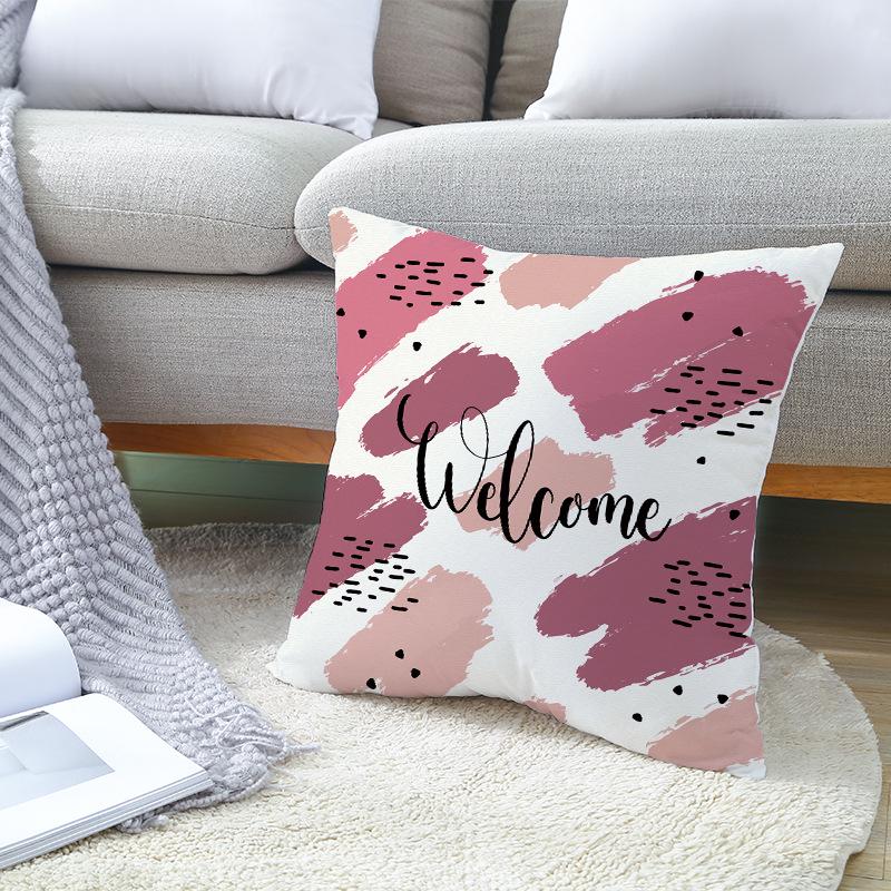 Modern Simple Pillow Letter Watercolor Print Pillow Cushion Cover Home Supplies