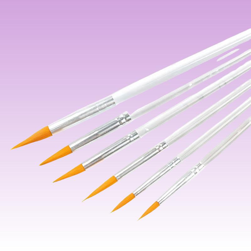 6-Piece Nylon Fine Tip Brush Set for Oil & Watercolor Painting