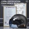 AD Retro Motorcycle Helmets with Harley Visor Leather Helmet for Man Electric Motorbike Vintage Protected Motor Safety Cap
