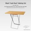 Outdoor Foldable Trash Rack with Table Set