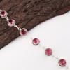 Rare Pink Tourmaline Gemstone 925 Sterling Silver Handmade Jewelry Bracelet 7-9" RB-16-11