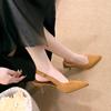 New Pointed Toe Sexy Mid Heels Party Shoes Women Sandals Designer Summer Brand Pumps Slingback Casual Shoes Dress Work Shoes