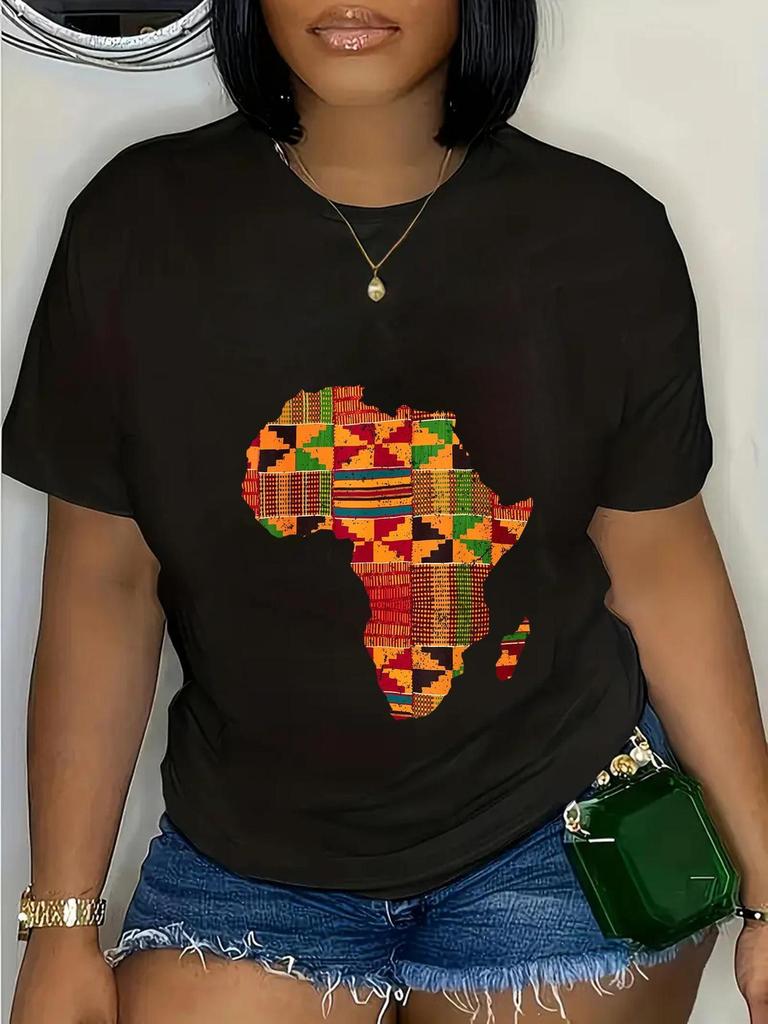 African Map Print T-shirt