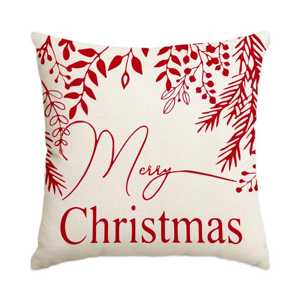 1Pc/4Pcs Christmas Pillow Cover, Merry Christmas Hello Winter Vacation Sofa Cushion Cover Decoration Living Room Cushion Cover