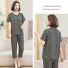 Mom's Fashionable Summer Short-Sleeve Set: Stylish Cardigan Top, Cool Two-Piece Outfit for Middle-Aged and Elderly Women.