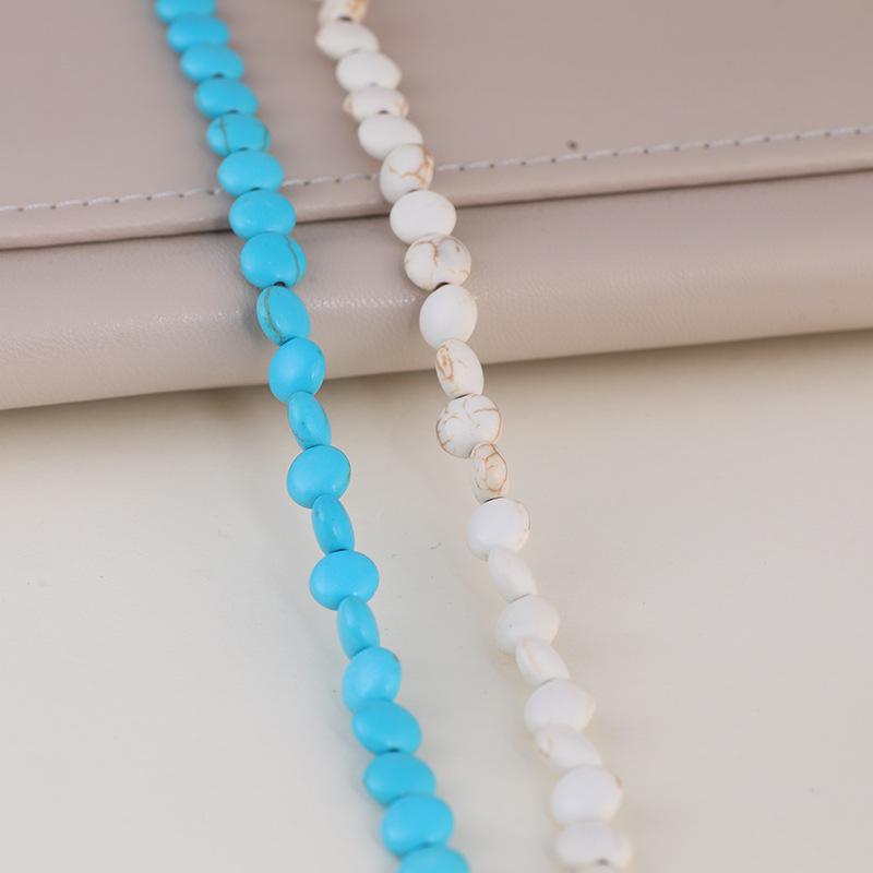 Peach Heart Synthetic Turquoise Beaded Flat Disc Jewelry Accessory
