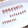 Pure Desire Blush Wear Nail Art Summer New Nail Art White Flower Short Round Wear Fake Nails