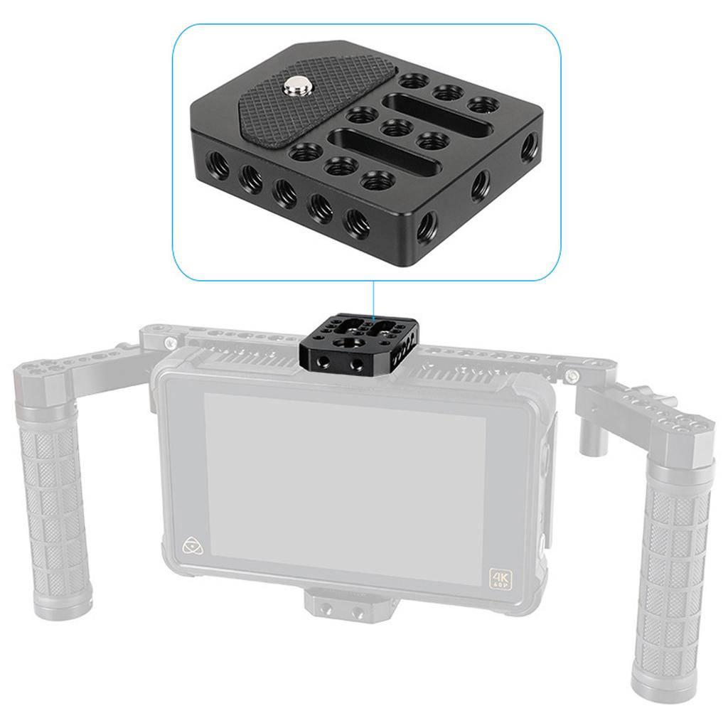 Lightweight Aluminum Alloy Cheese Plate Mount Board for On-Camera Monitors Cage with Expandable 1/4-20 Threaded Holes