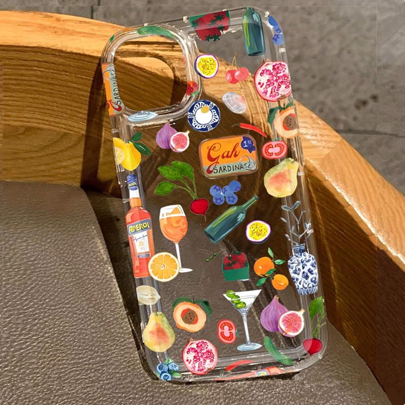 Phone Case for  Redmi Note 12 11 13 Pro Plus 5G 11s 10s 10 Pro 9 12c 13c 4G Transparent Fruit Juice Shock-Absorbing Cover