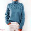 Damen Pullover mit Zopfmuster, hohem Kragen und langen Ärmeln