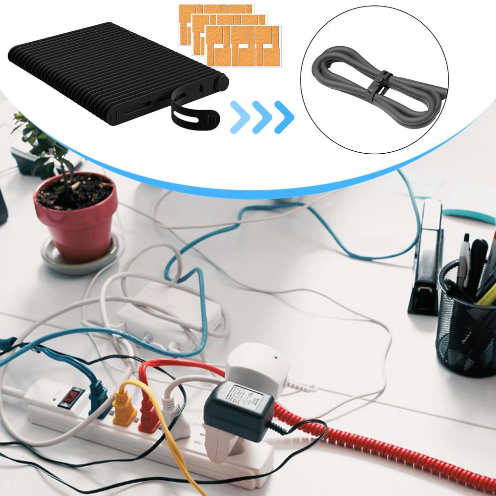 Silicone Cable Ties Multi-purpose Silicone Charger Cord Labels And Fastening Cable Ties Sets Desk Cable Management Cord