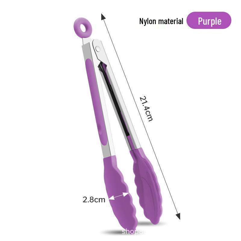 High-Temperature Resistant 430 Stainless Steel Anti-Scald BBQ Tongs for Outdoor and Kitchen Use
