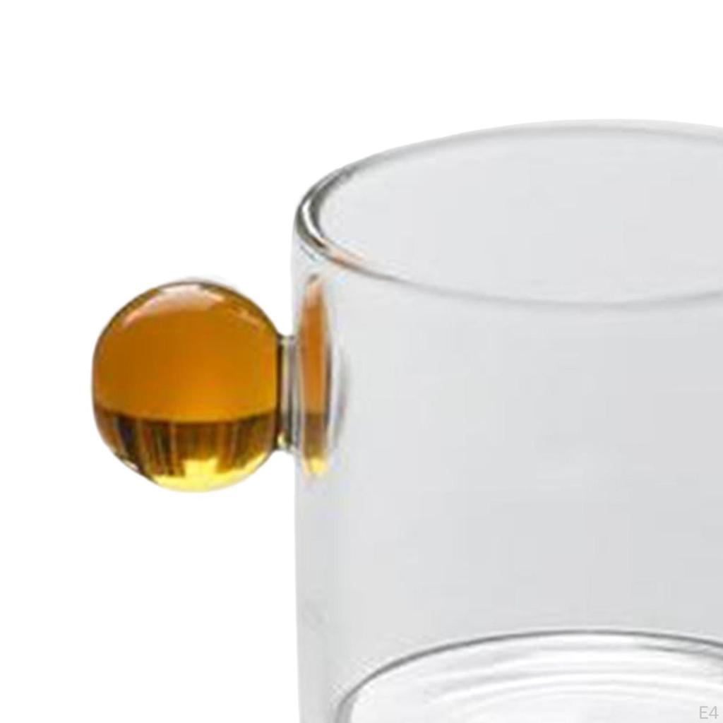 Clear Glass Cup Decoration Beverage Mug Ball Handle Creative Tea Cute Espresso for Living