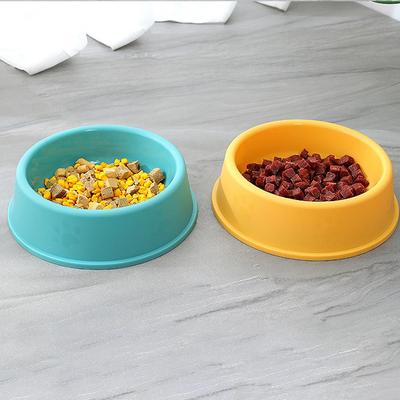 High Quality Solid Color Pet Bowl Candy Color Lightweight Plastic Single Bowl Dog Cat Pet Bowl Pet Feeding Bowl Set