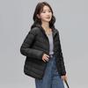 Down women's hooded down jacket women's light and thin short large size light foreign style white duck down jacket Pinghu down jacket batch